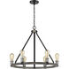 Kirkland 6 Light 25 inch Ashen Barnboard Chandelier Ceiling Light