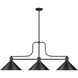 Melange 3 Light 52 inch Matte Black Billiard Light Ceiling Light