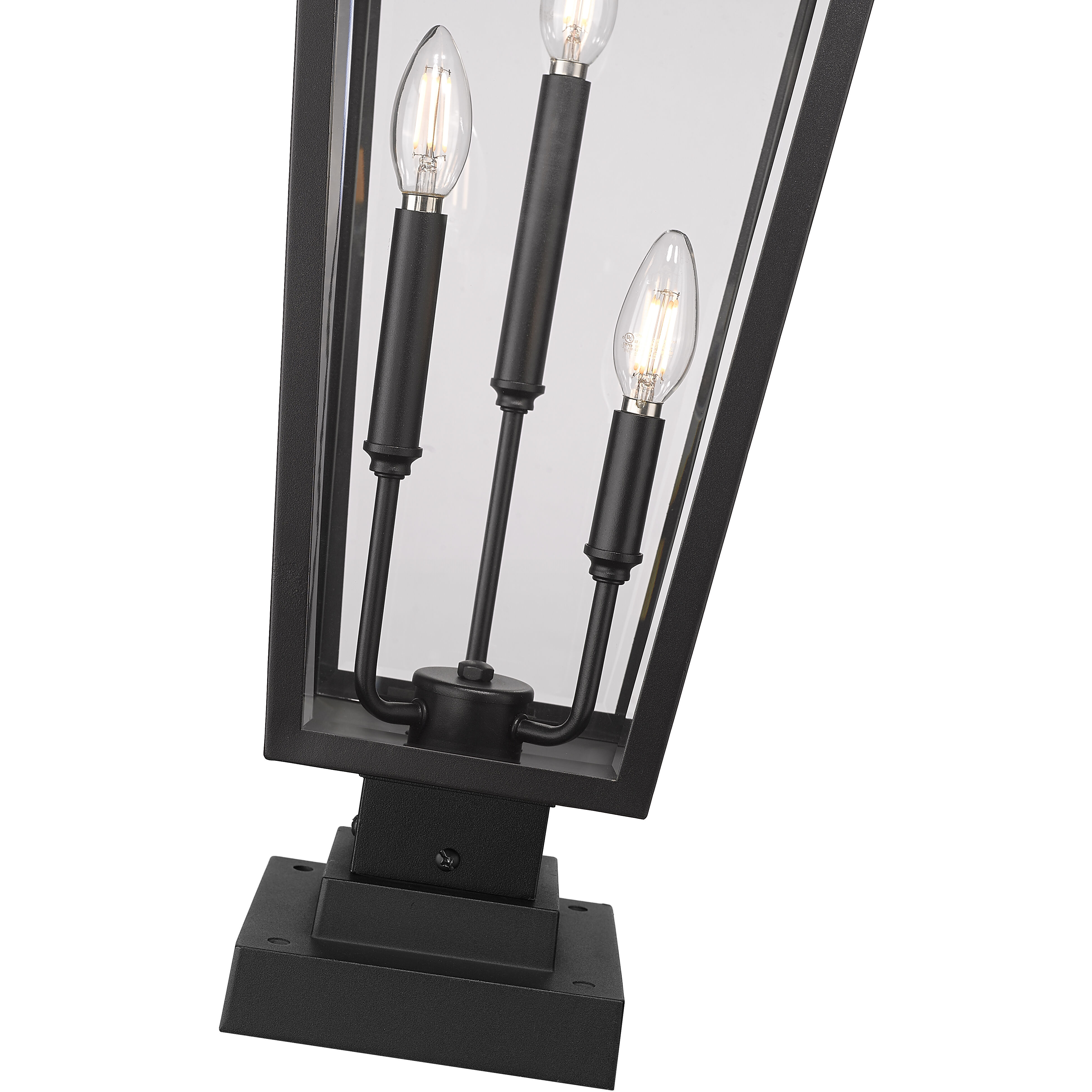 Gannon 3 Light 32.5 inch Black Outdoor Pier Mounted Fixture in G9