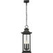 Tiberius 4 Light 9 inch Black Outdoor Chain Mount Ceiling Fixture