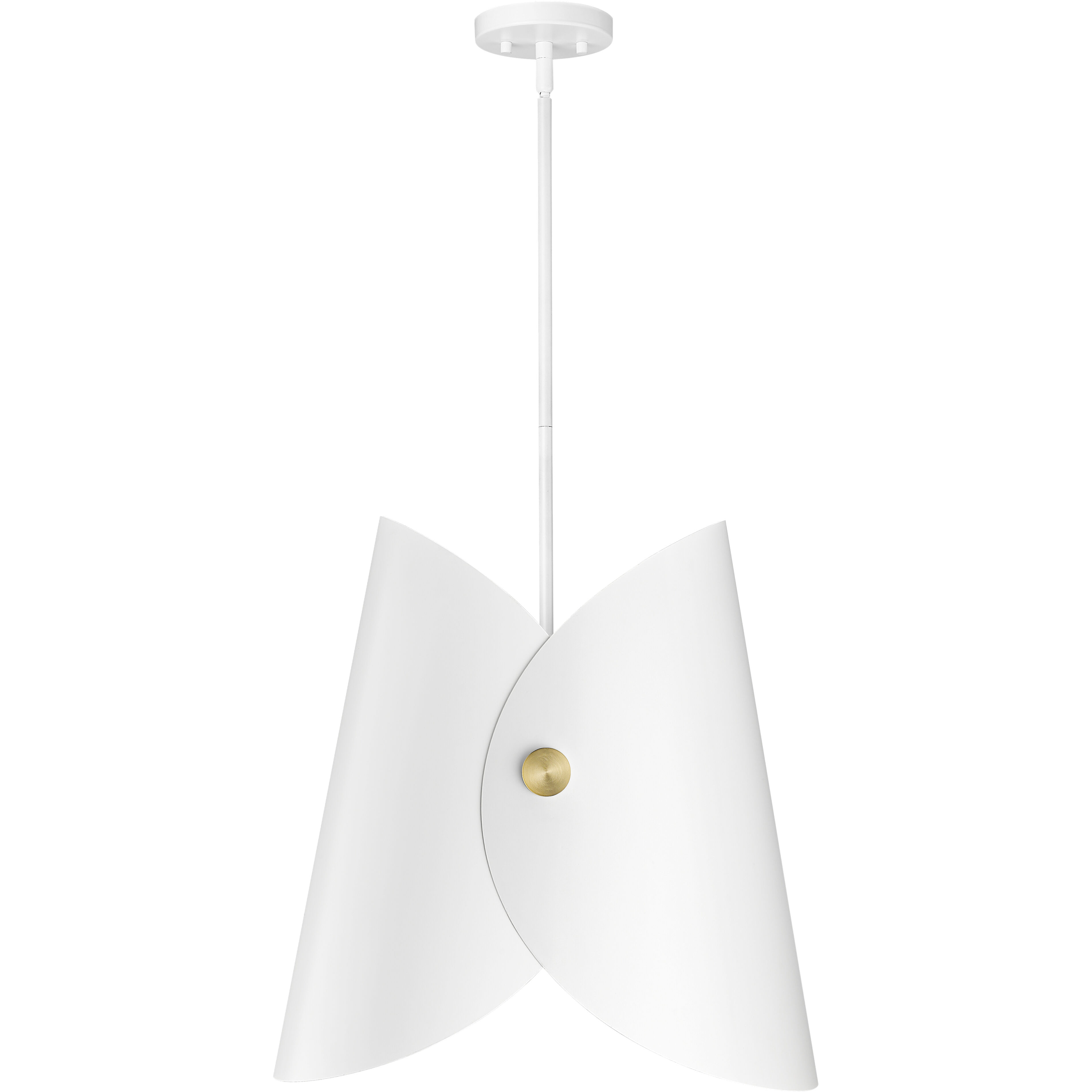 Salone 1 Light 14.25 inch Matte White Pendant Ceiling Light in Matte White Outer,  Gold Inner