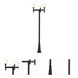 Laurent 3 Light 112 inch Black Outdoor Post Mounted Fixture in Opal