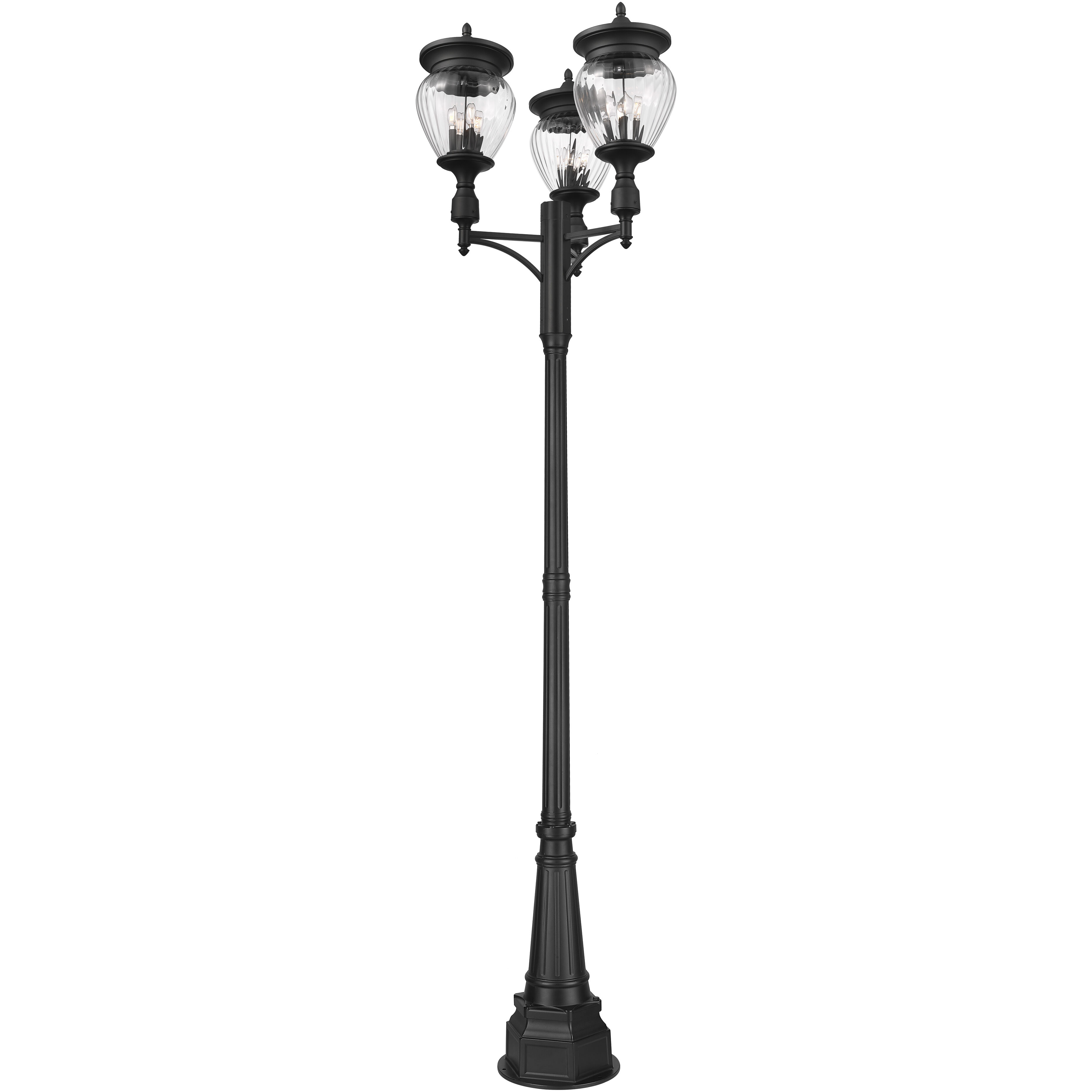 Davina 4 Light 120.25 inch Black Outdoor Post Mounted Fixture in G9