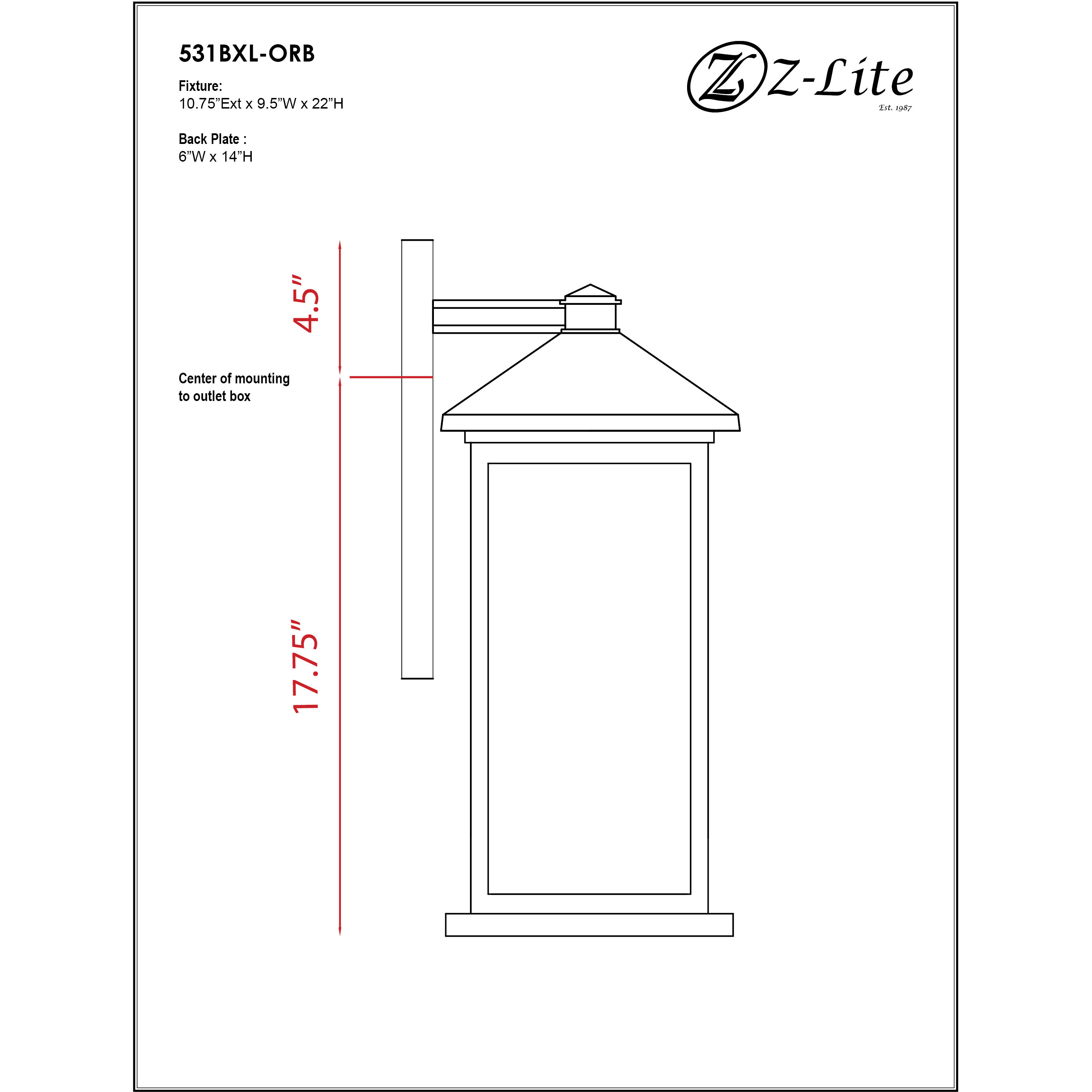 Portland 1 Light 22 inch Oil Rubbed Bronze Outdoor Wall Light in Clear Seedy Glass