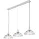 Lunelle 3 Light 52 inch Brushed Nickel Linear Chandelier Ceiling Light