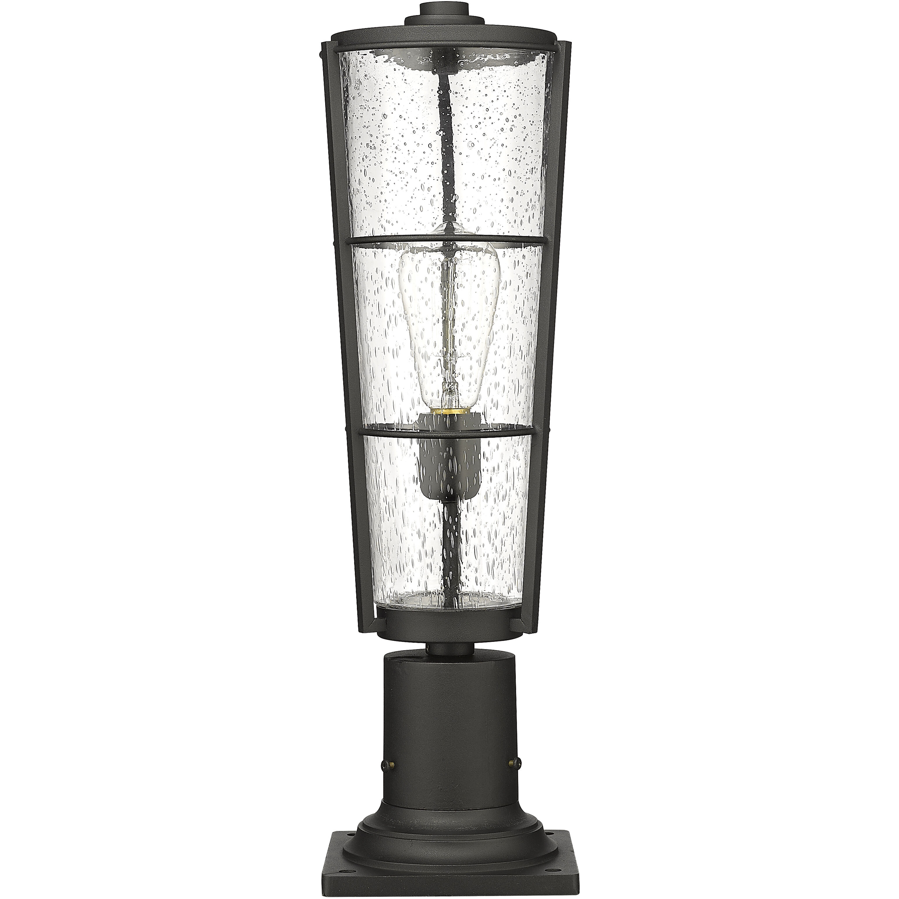 Helix 1 Light 21.25 inch Black Outdoor Pier Mounted Fixture