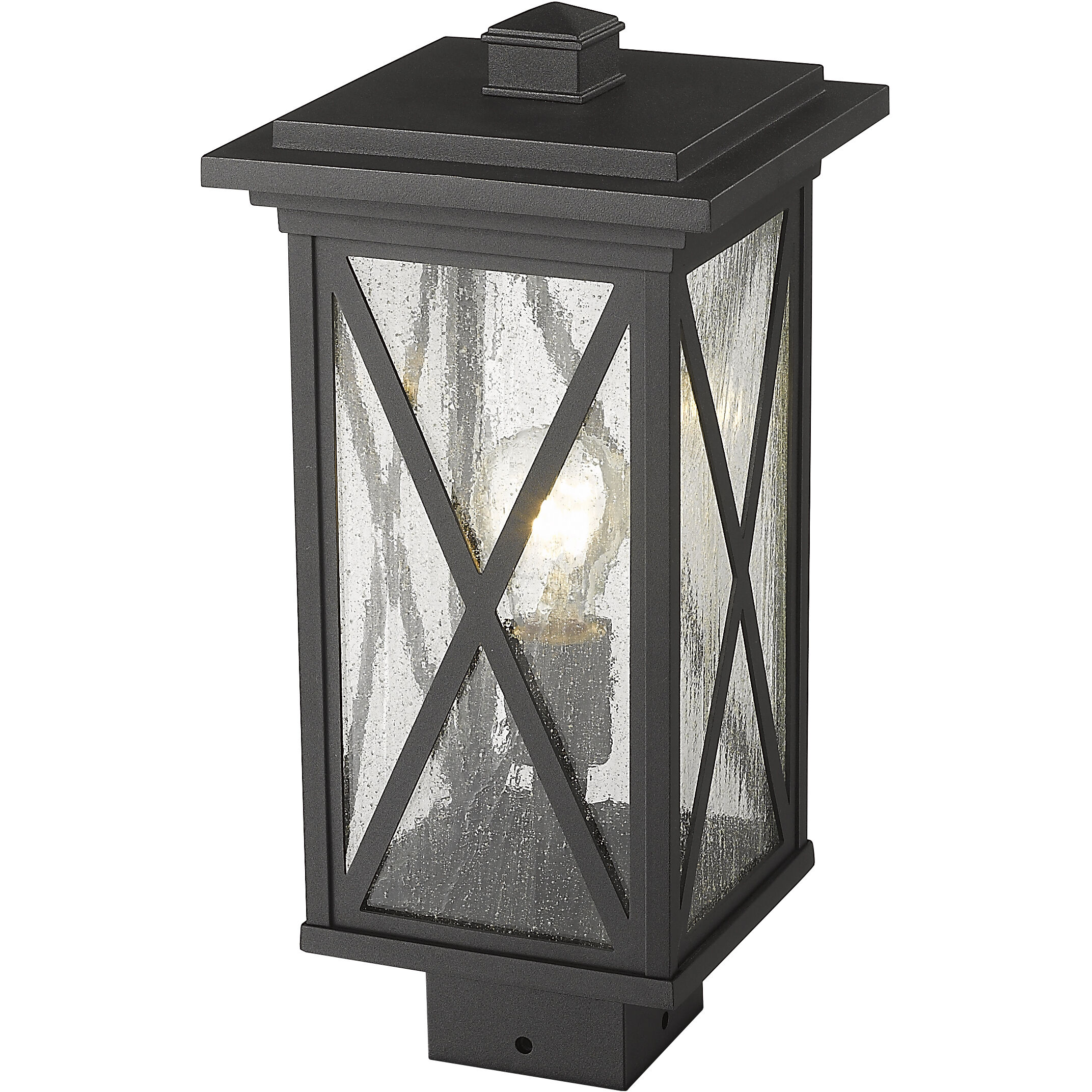 Brookside 1 Light 15.75 inch Black Outdoor Post Mount Fixture