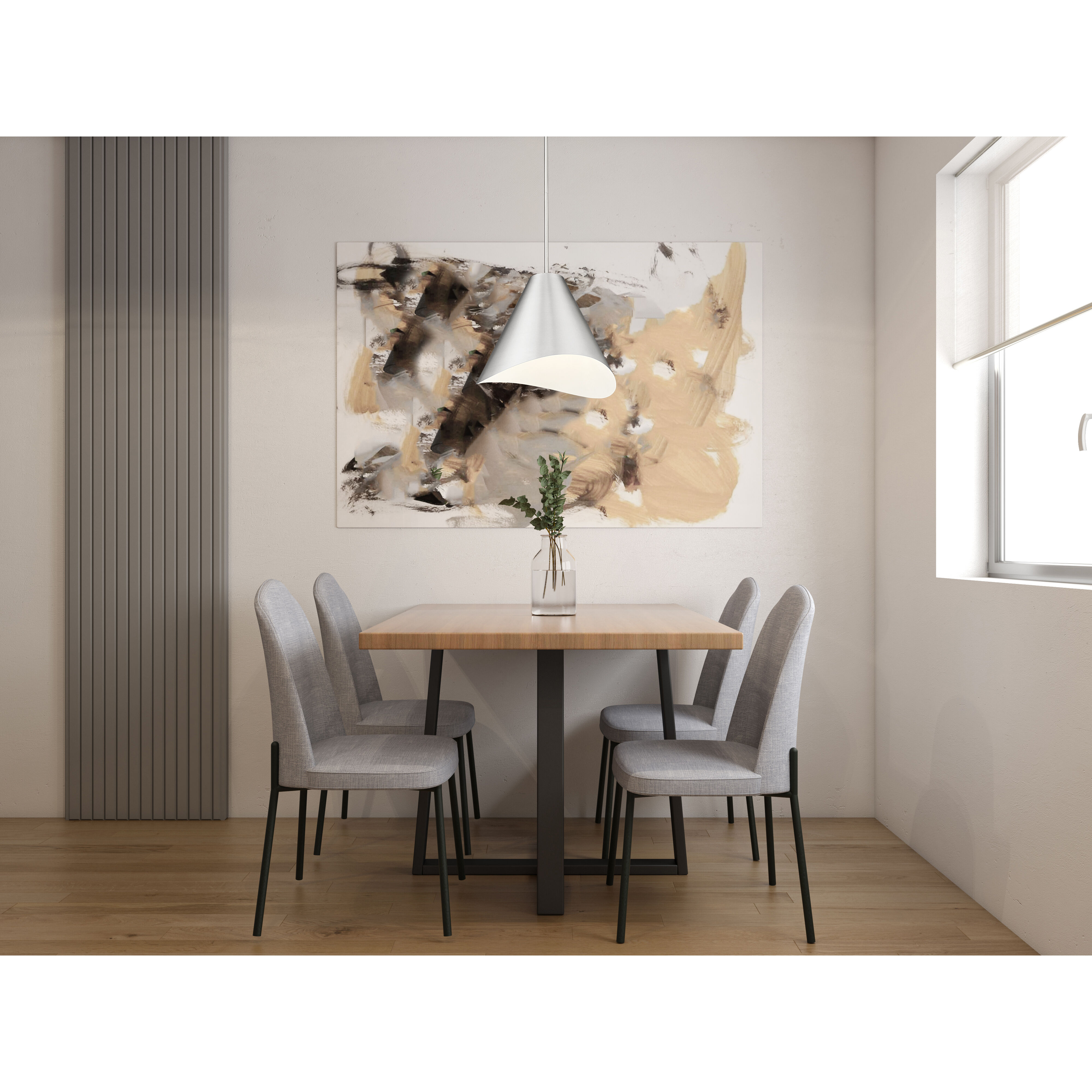 Aria 1 Light 18 inch Brushed Nickel Pendant Ceiling Light in Brushed Nickel & Inner White