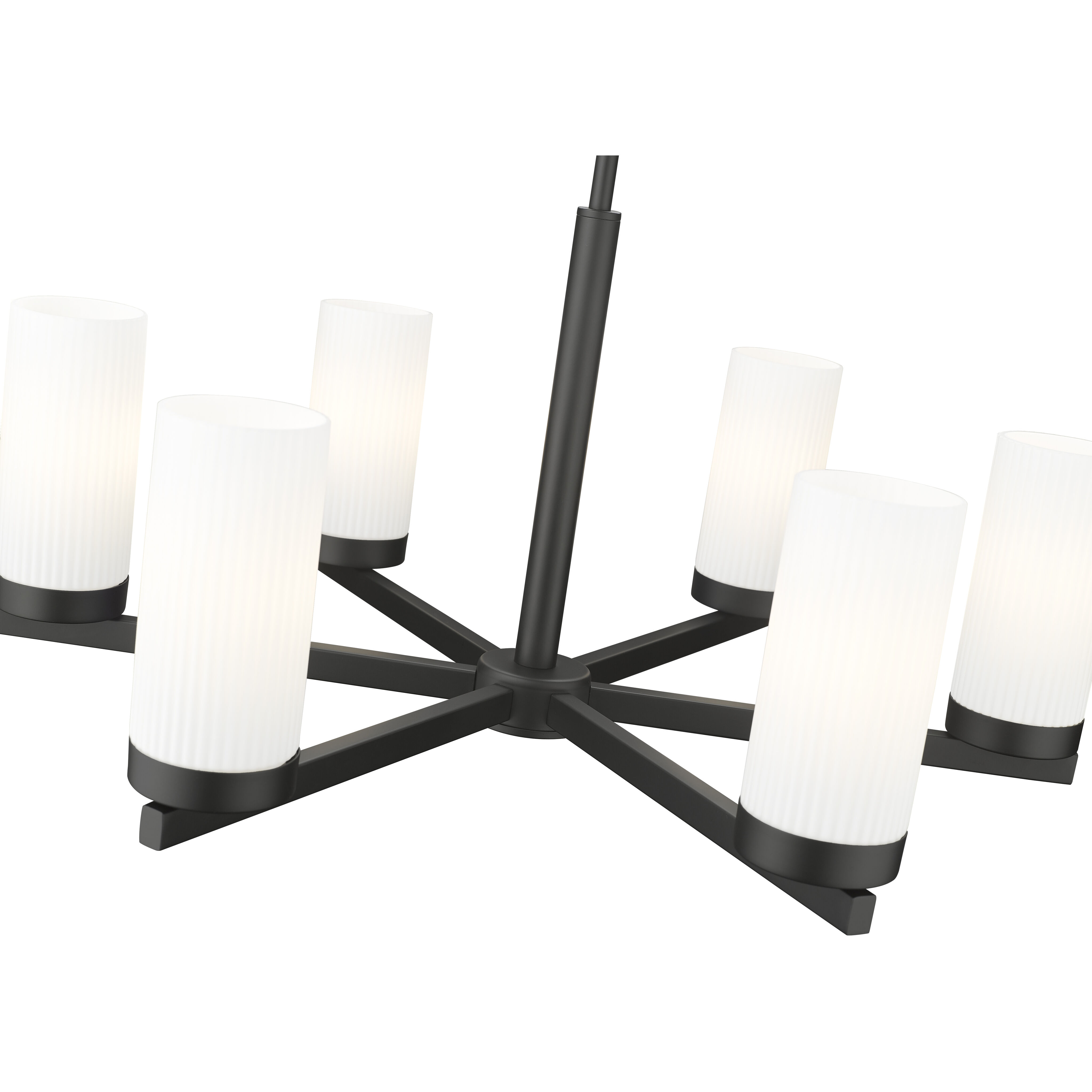 Danica 6 Light 26 inch Matte Black Chandelier Ceiling Light