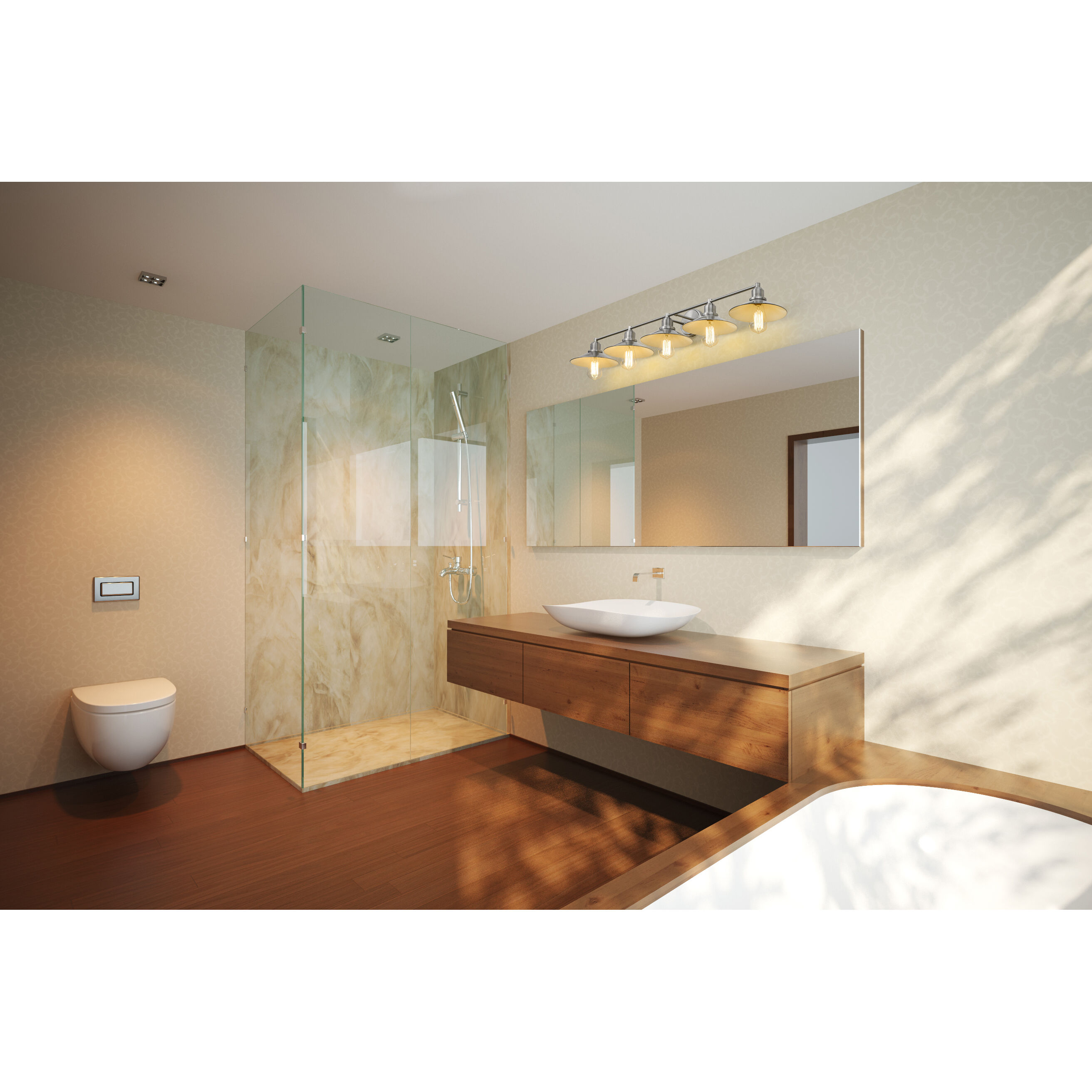 Casa 5 Light 46 inch Brushed Nickel Vanity Wall Light in Brushed Nickel Steel