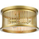 Camellia 2 Light 13.13 inch Brass Flush Mount Ceiling Light in Brass Steel