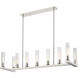 Beau 9 Light 56 inch Polished Nickel Linear Chandelier Ceiling Light