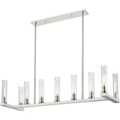 Beau 9 Light 56 inch Polished Nickel Linear Chandelier Ceiling Light