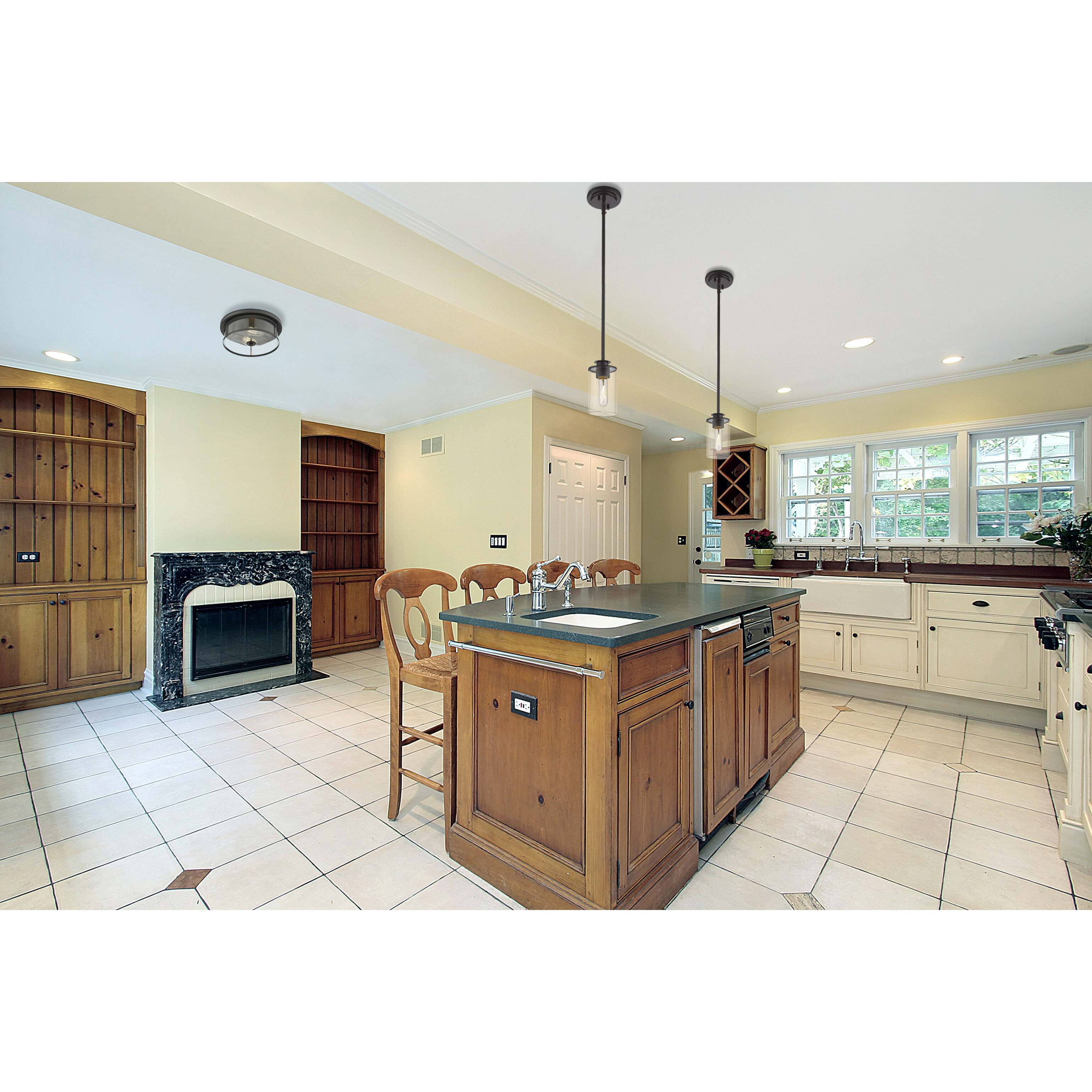 Savannah 1 Light 4.5 inch Bronze Pendant Ceiling Light