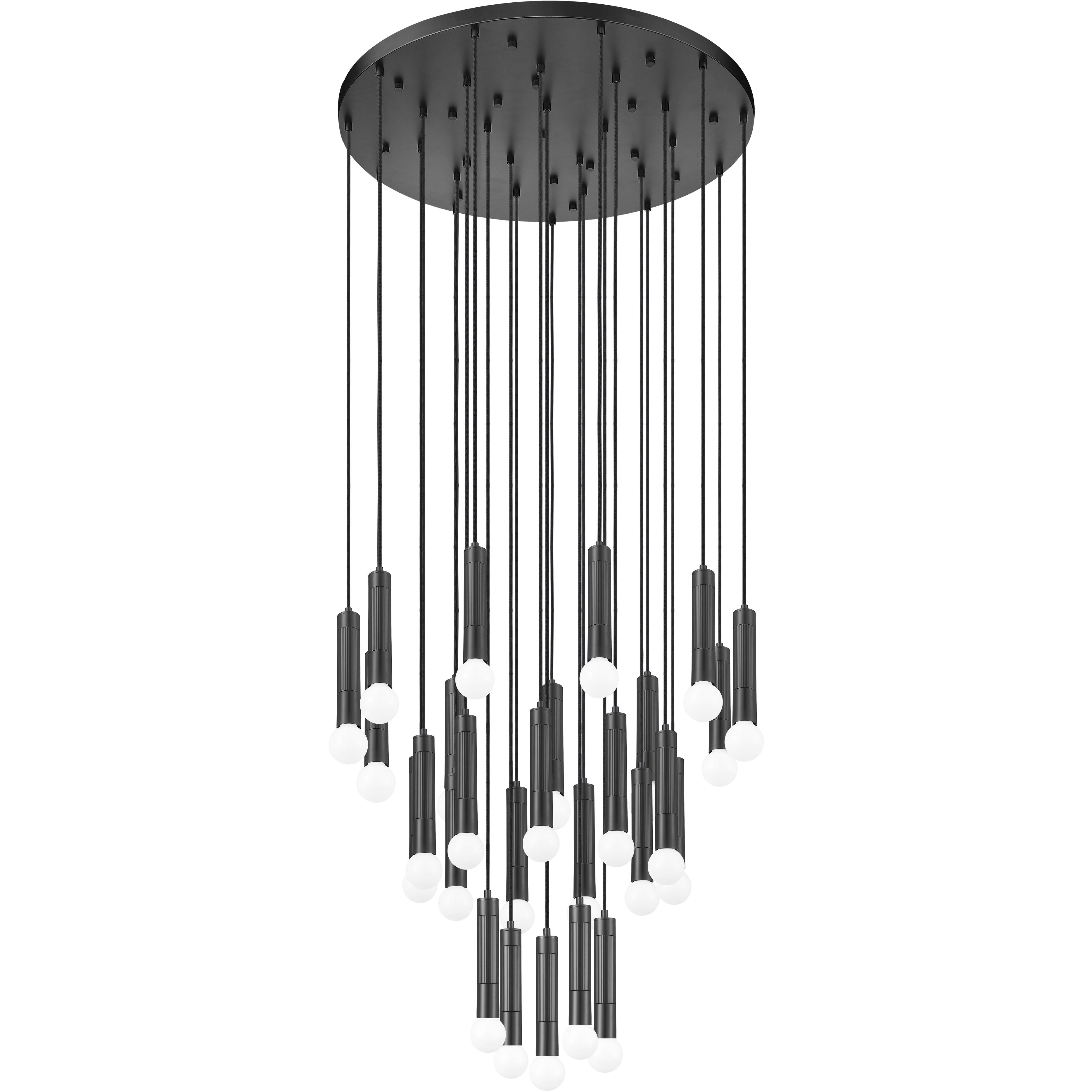 Stari 27 Light 36 inch Matte Black Chandelier Ceiling Light
