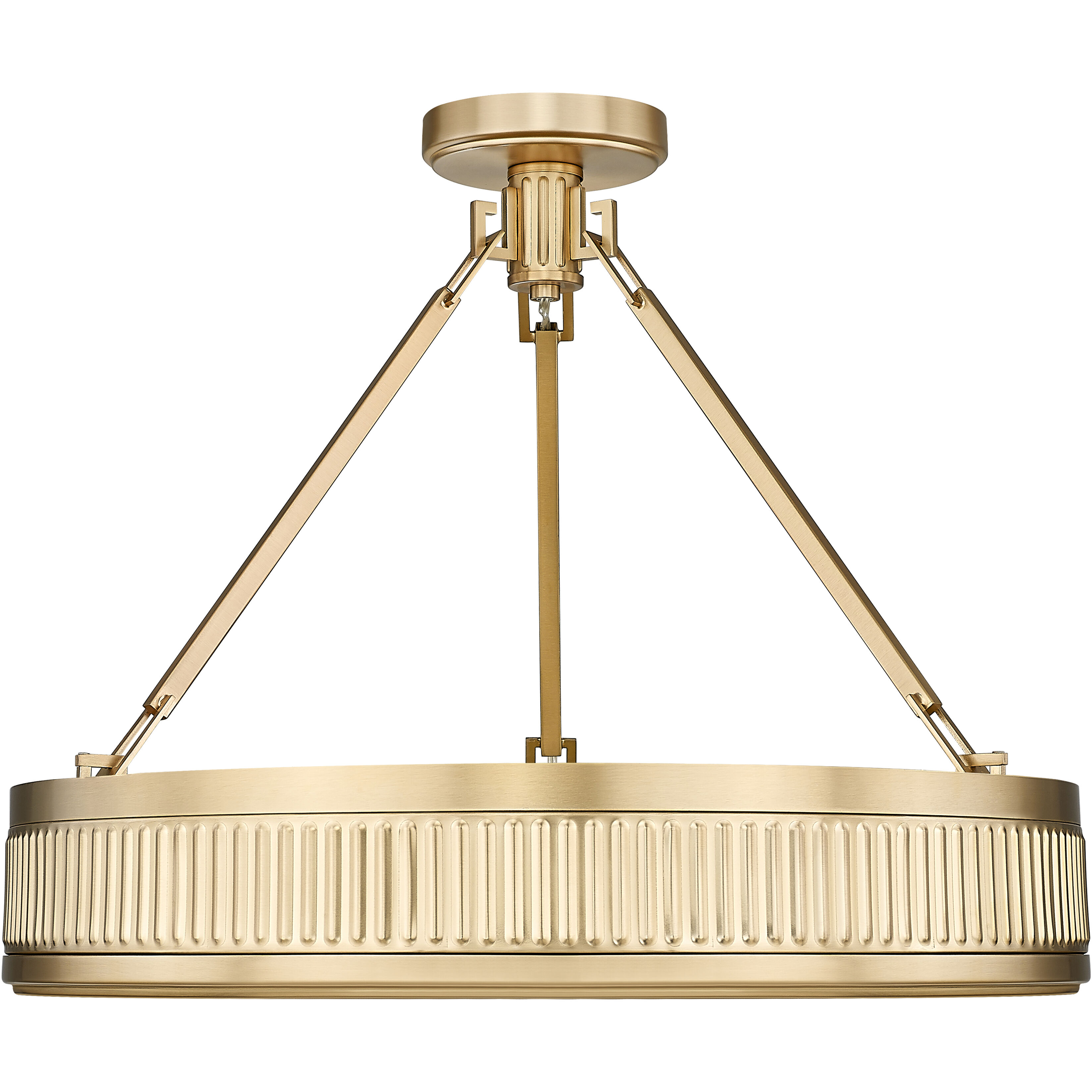 Quinn LED 22 inch Modern Gold Semi Flush Mount Ceiling Light