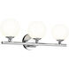 Neoma 3 Light 21.75 inch Chrome Vanity Wall Light