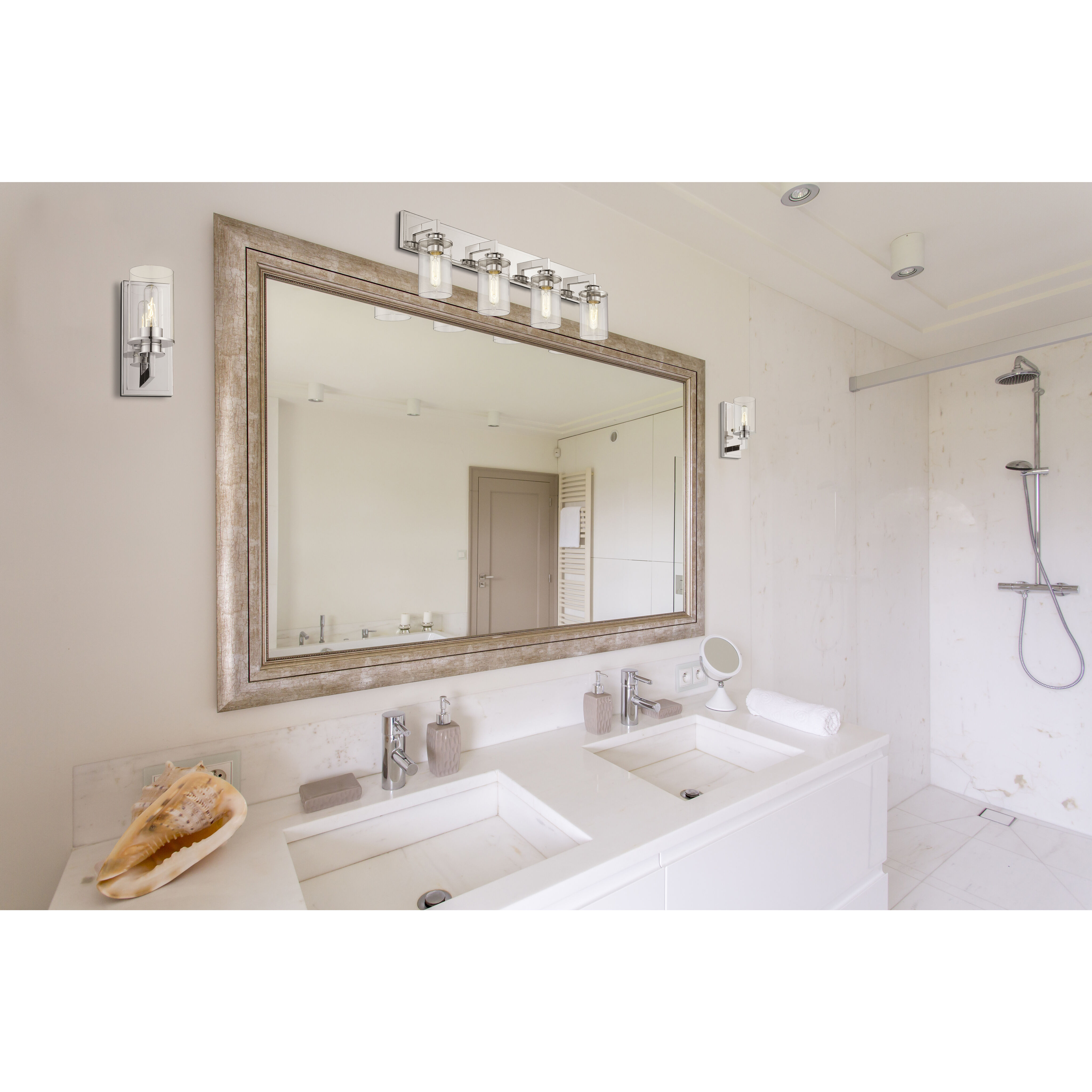 Savannah 4 Light 31.5 inch Chrome Vanity Wall Light