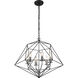 Geo 6 Light 22.25 inch Matte Black and Chrome Chandelier Ceiling Light