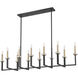Gaultier 12 Light 56.75 inch Matte Black and Mondern Gold Linear Chandelier Ceiling Light in Matte Black and Modern Gold