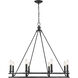 Dennison 8 Light 36 inch Matte Black Chandelier Ceiling Light