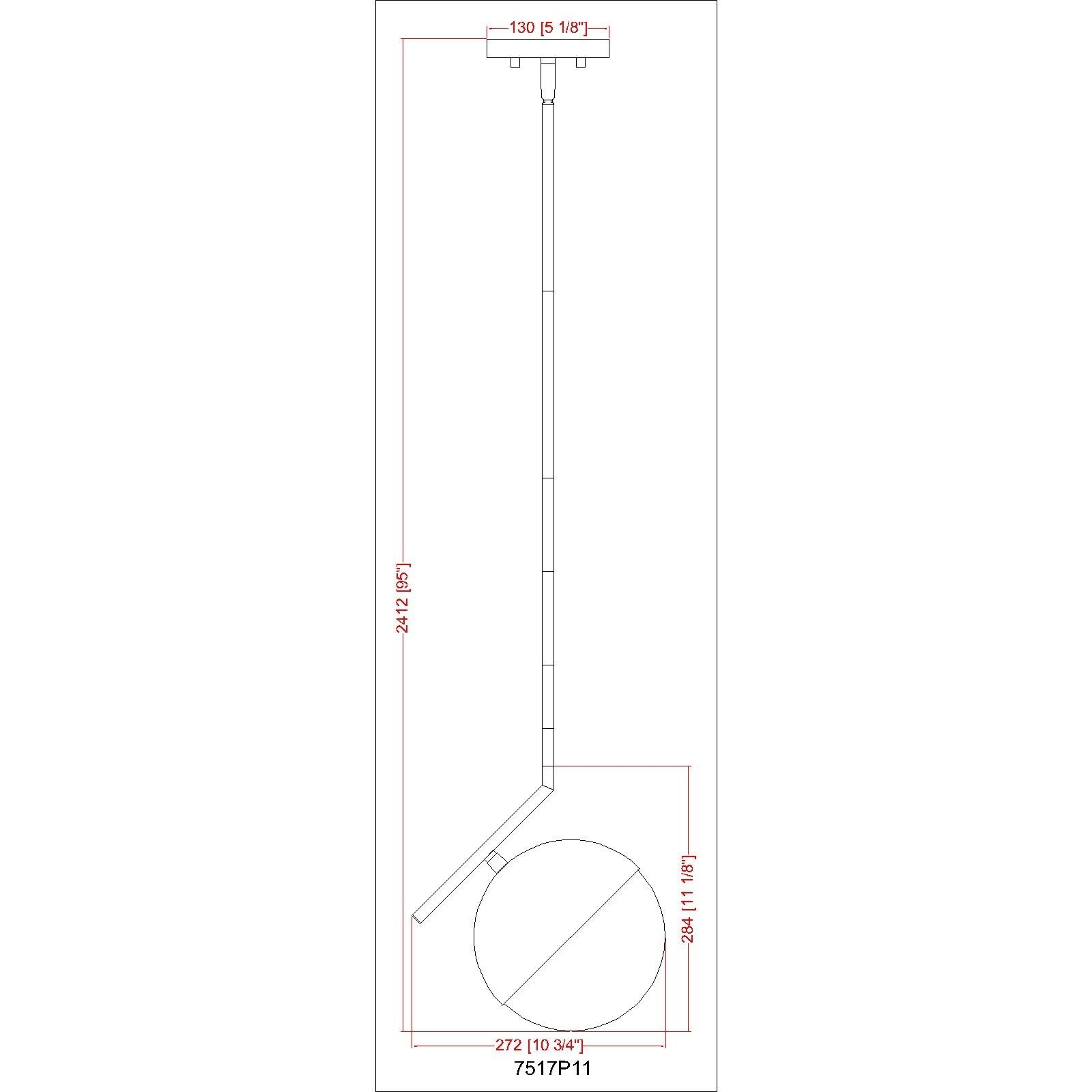 Realm Sphere 1 Light 10.75 inch Matte Black Pendant Ceiling Light