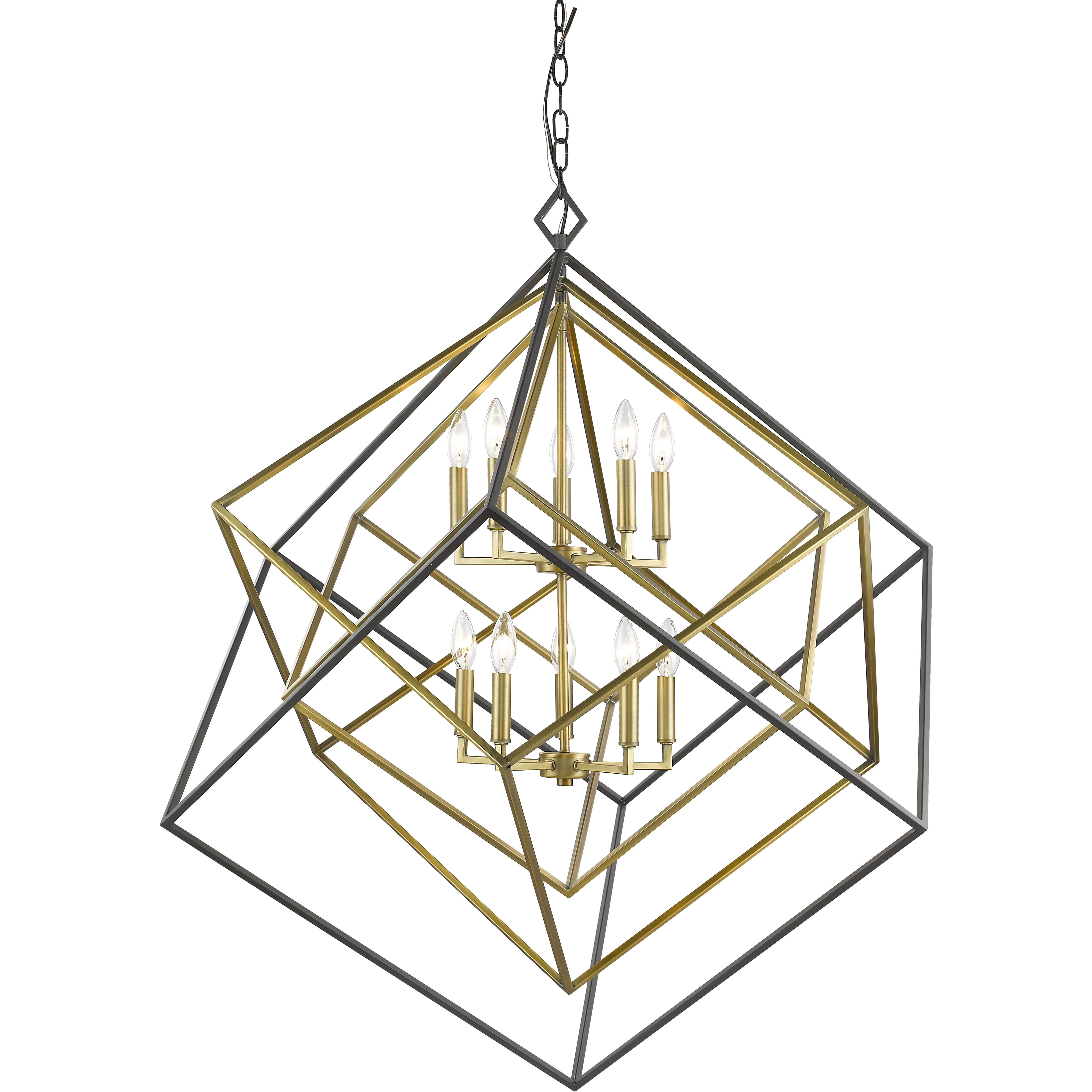 Euclid 10 Light 41.5 inch Olde Brass and Bronze Chandelier Ceiling Light