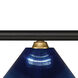 Riviera 3 Light 57 inch Bronze and Satin Gold Billiard Ceiling Light in Dark Blue Acrylic, 10.65