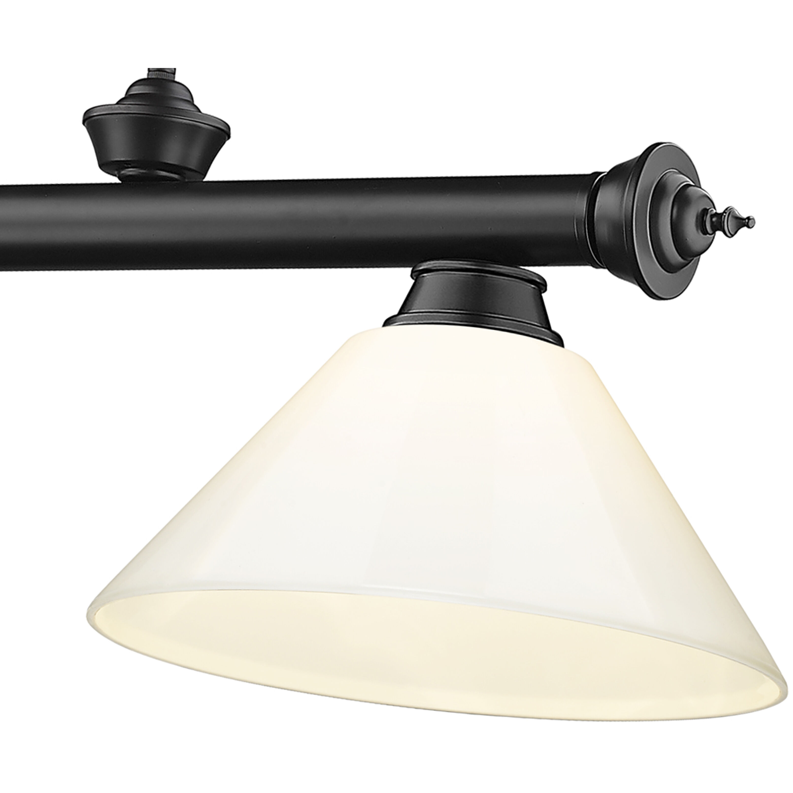 Cordon 3 Light 57.25 inch Matte Black Billiard Ceiling Light in White Plastic