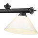 Cordon 3 Light 57.25 inch Matte Black Billiard Ceiling Light in White Plastic