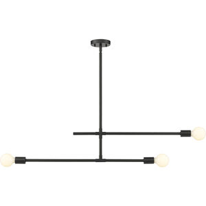 Modernist 3 Light 4.75 inch Matte Black Chandelier Ceiling Light