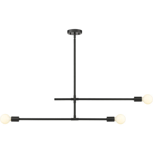 Modernist 3 Light 4.75 inch Matte Black Chandelier Ceiling Light