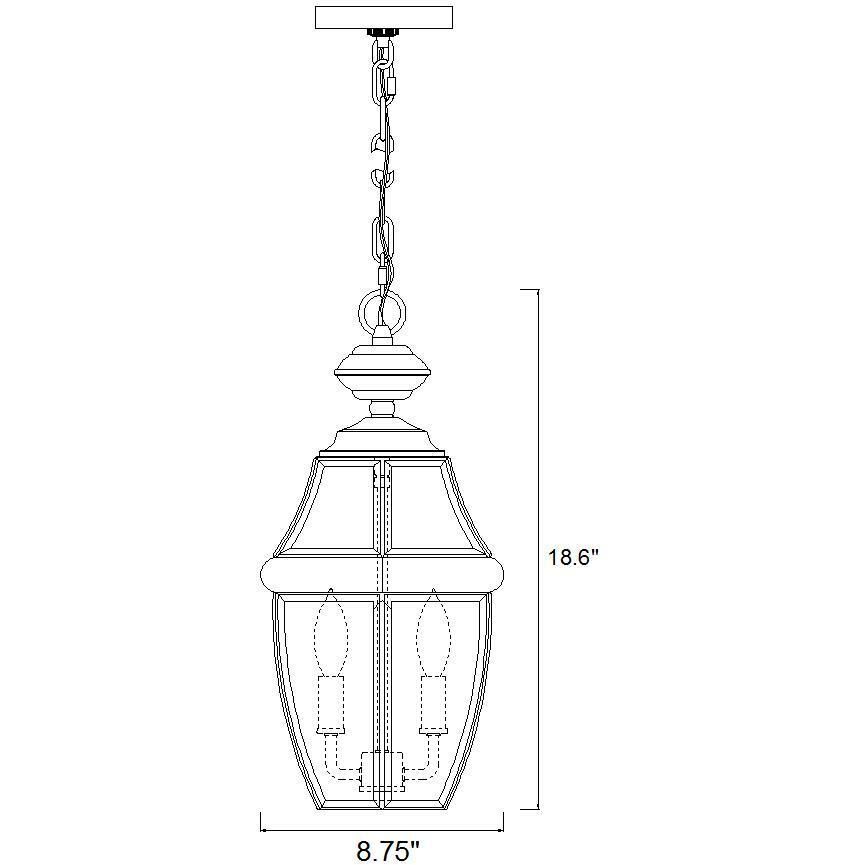 Westover 2 Light 10 inch Black Outdoor Chain Mount Ceiling Fixture