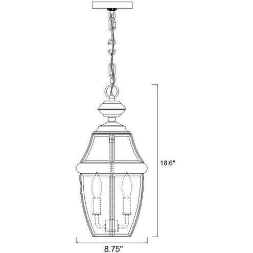 Westover 2 Light 10 inch Black Outdoor Chain Mount Ceiling Fixture