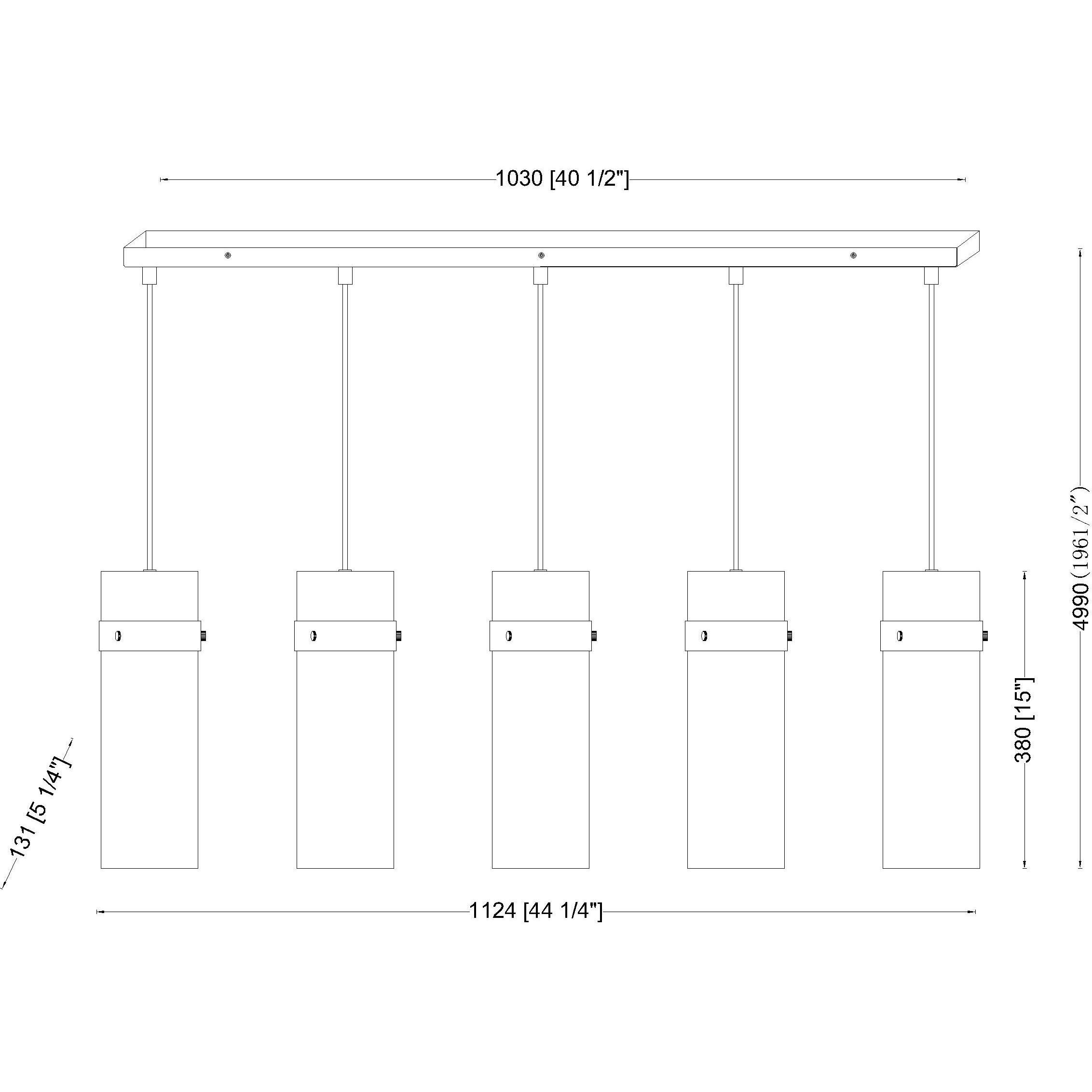 Fontaine Linear Chandelier Ceiling Light in Matte Black