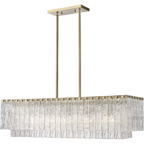 Glacier 5 Light 42.75 inch Modern Gold Linear Chandelier Ceiling Light