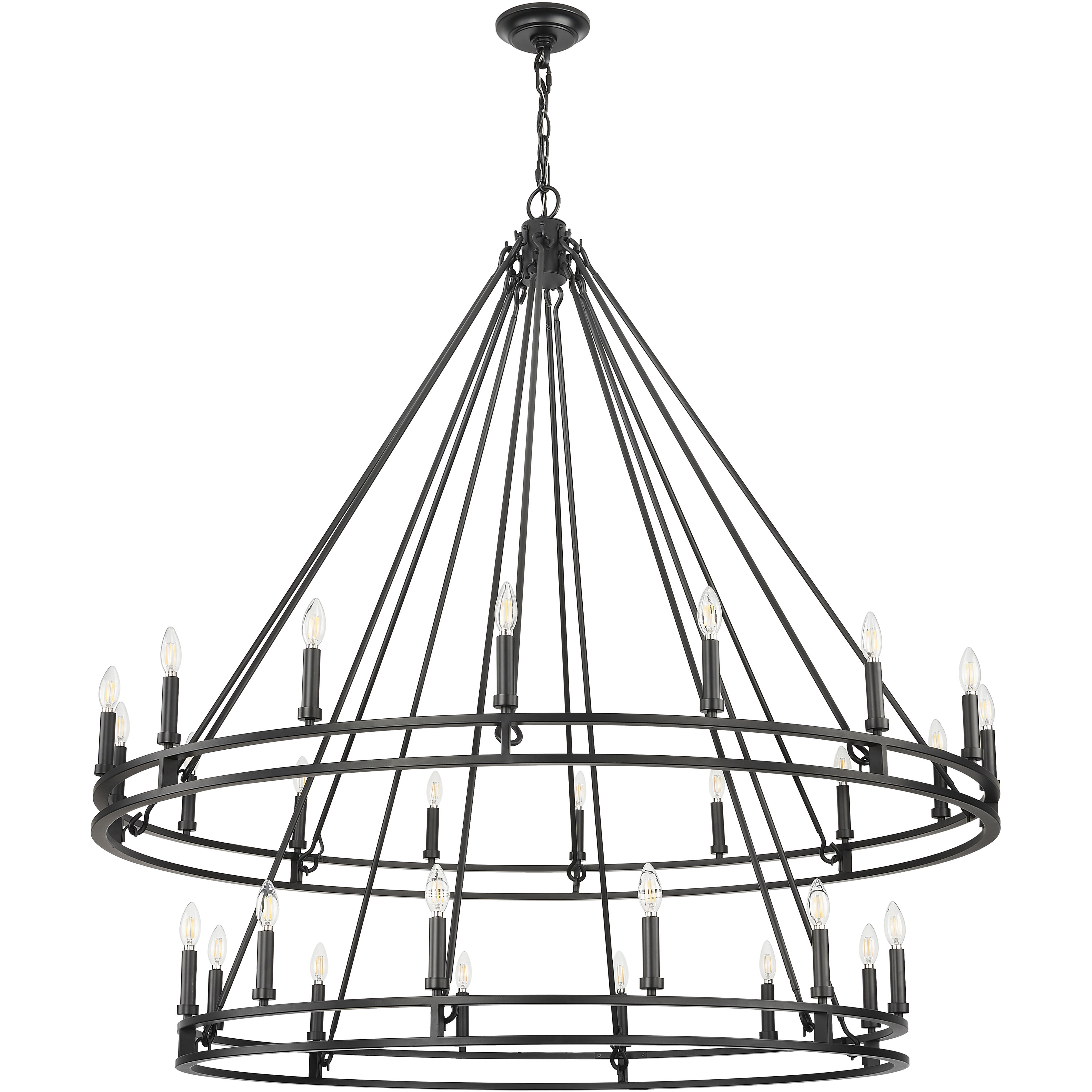 Dennison 28 Light 60 inch Matte Black Chandelier Ceiling Light