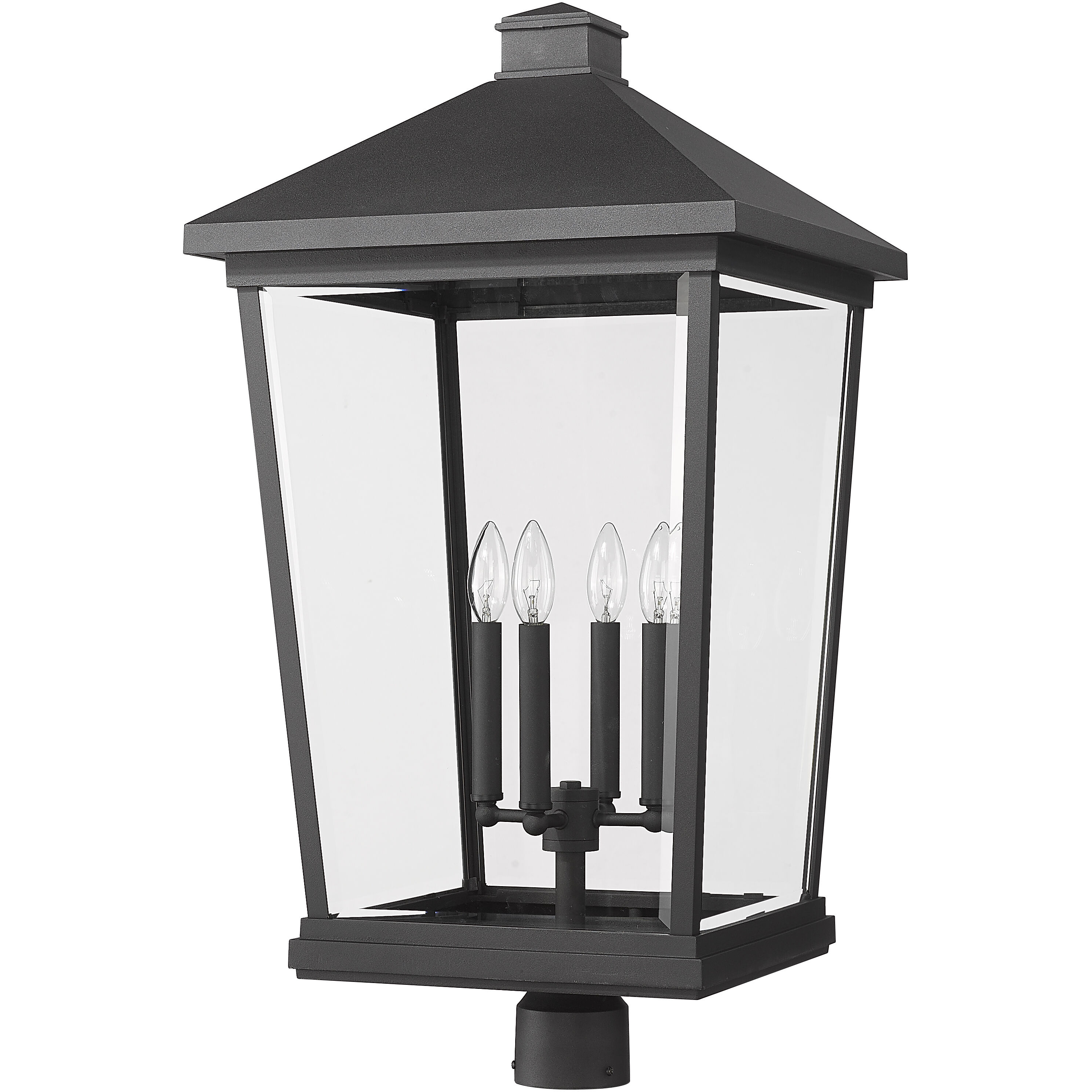 Beacon 4 Light 31 inch Black Outdoor Post Mount Fixture