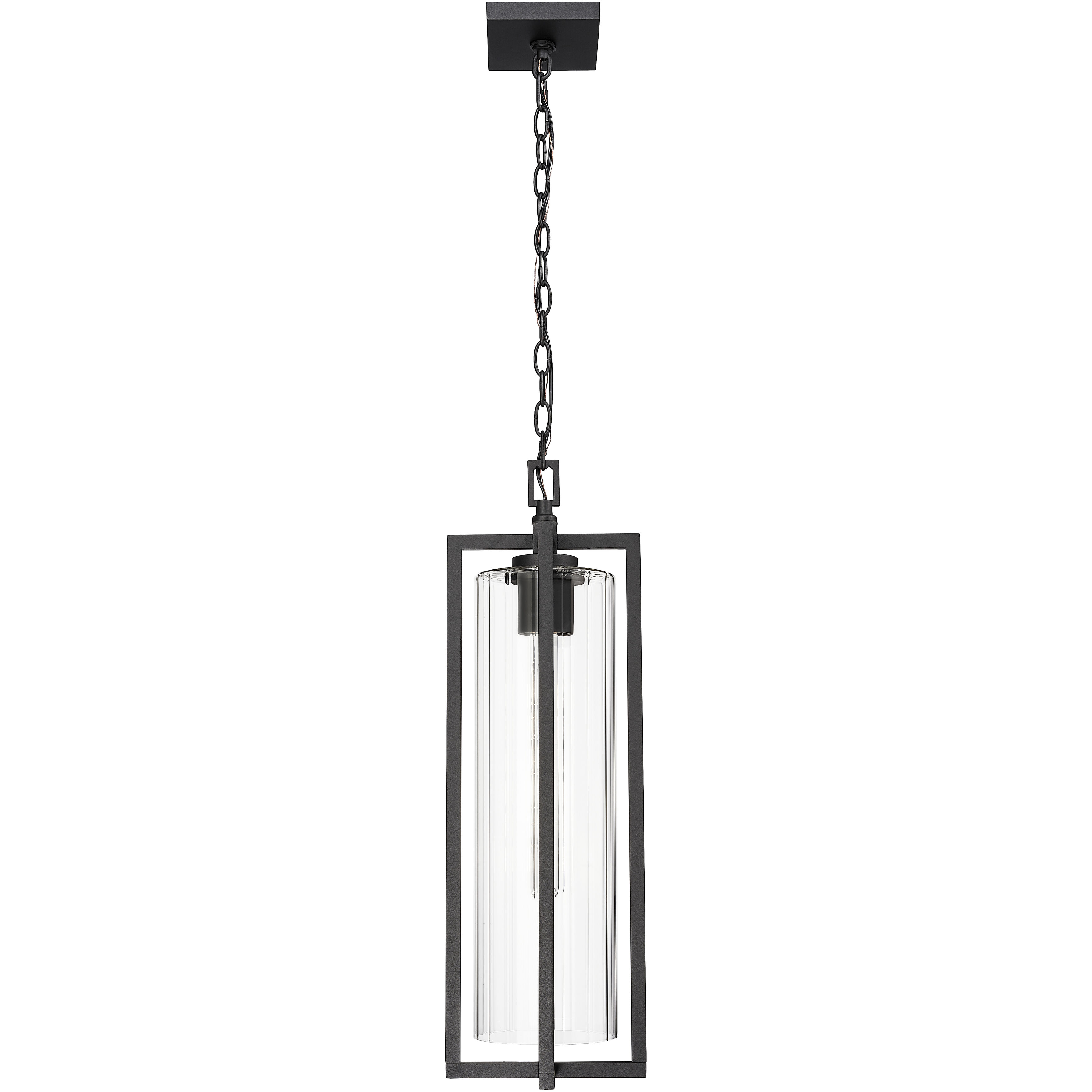 Aura 1 Light 8 inch Black Outdoor Chain Mount Ceiling Fixture in G9