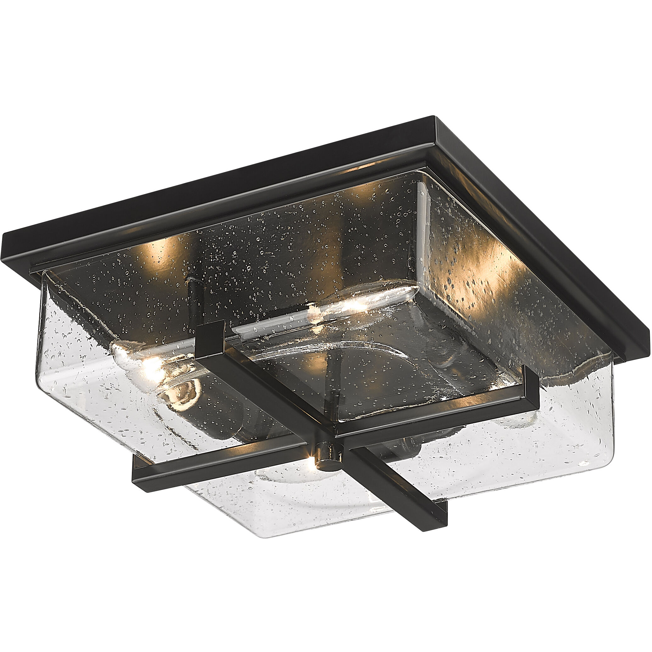 Sana 4 Light 12 inch Black Outdoor Flush Mount
