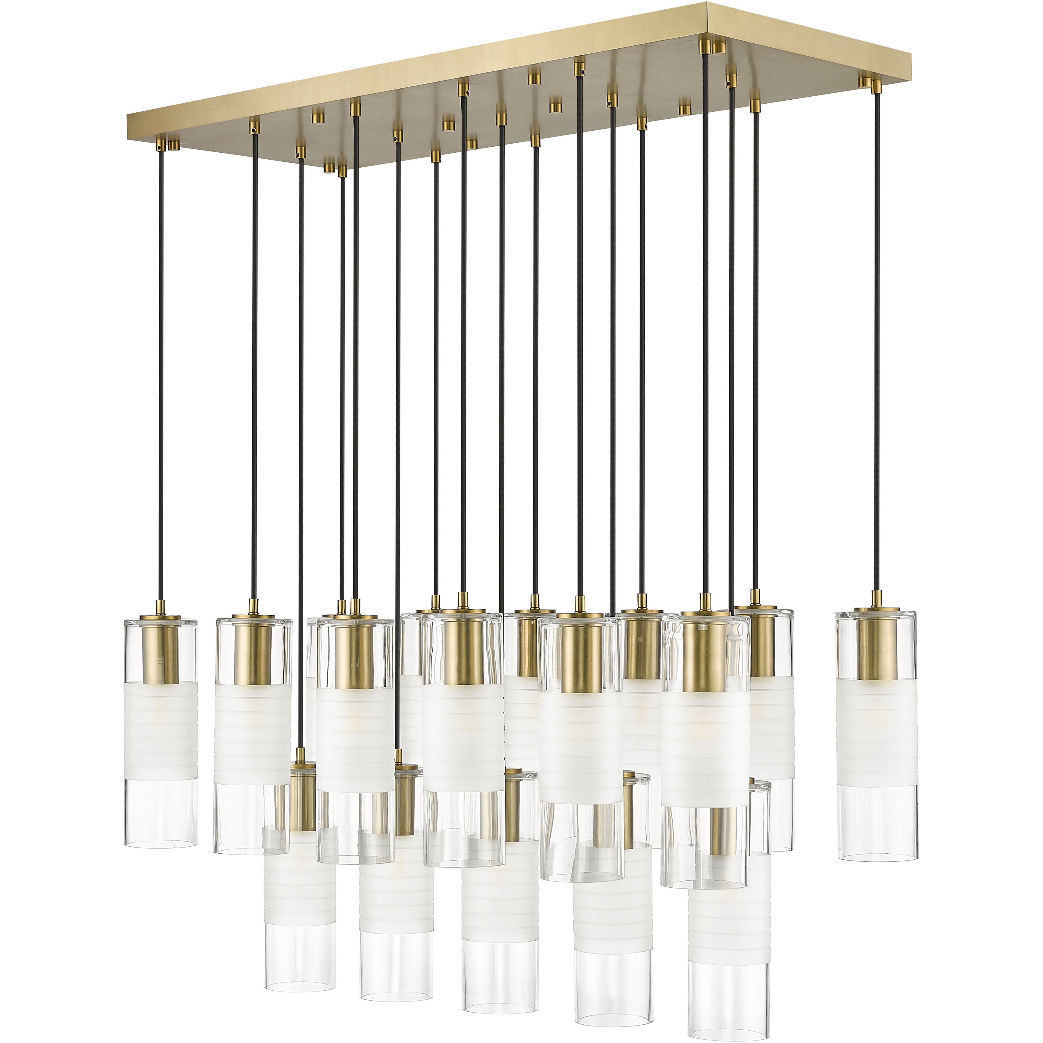 Alton 17 Light 42 inch Modern Gold Linear Chandelier Ceiling Light