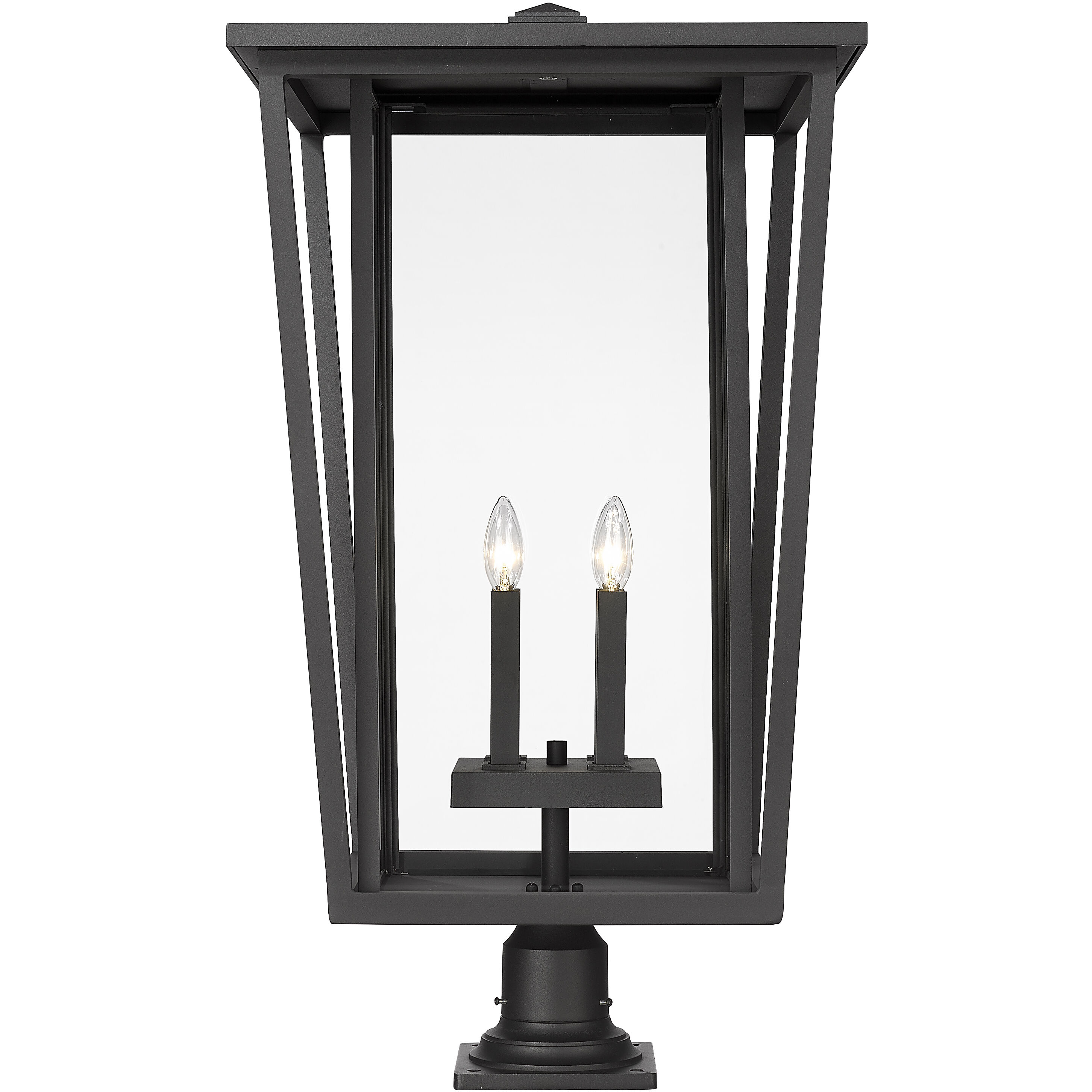 Seoul 4 Light 32 inch Black Outdoor Pier Mounted Fixture