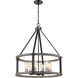 Kirkland 6 Light 25 inch Ashen Barnboard Chandelier Ceiling Light