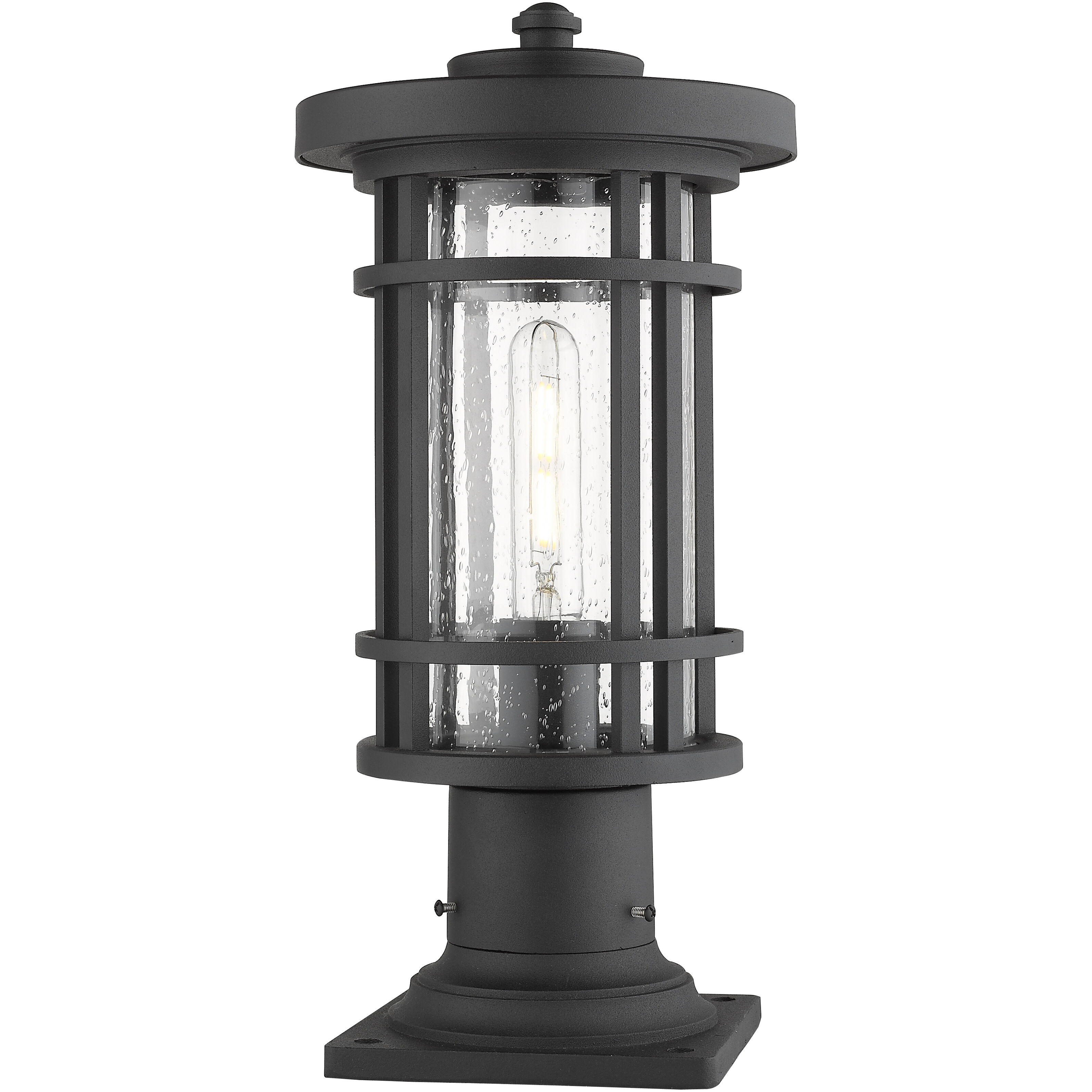 Jordan 1 Light 16.75 inch Black Outdoor Pier Mounted Fixture