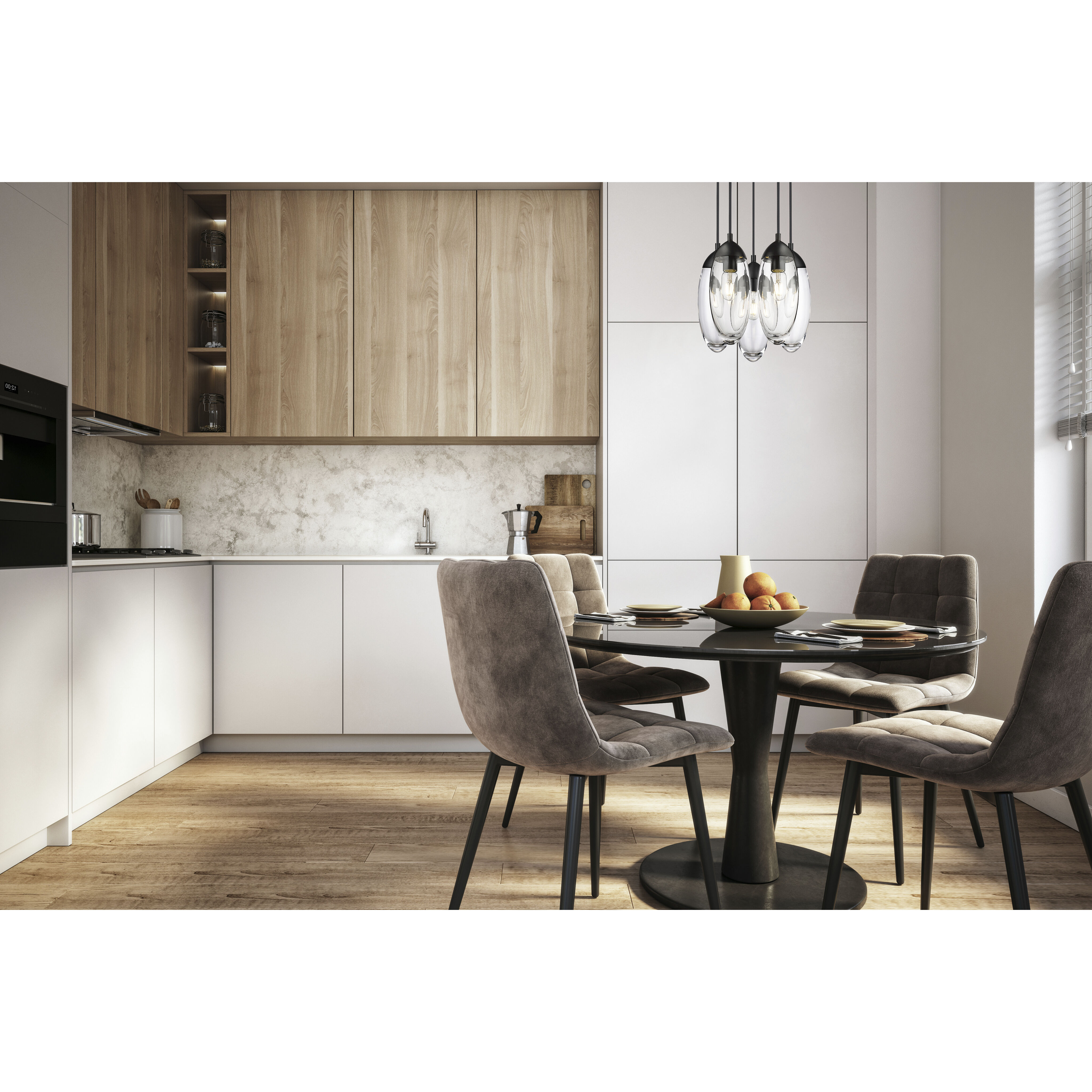 Arden 5 Light 12 inch Matte Black Chandelier Ceiling Light