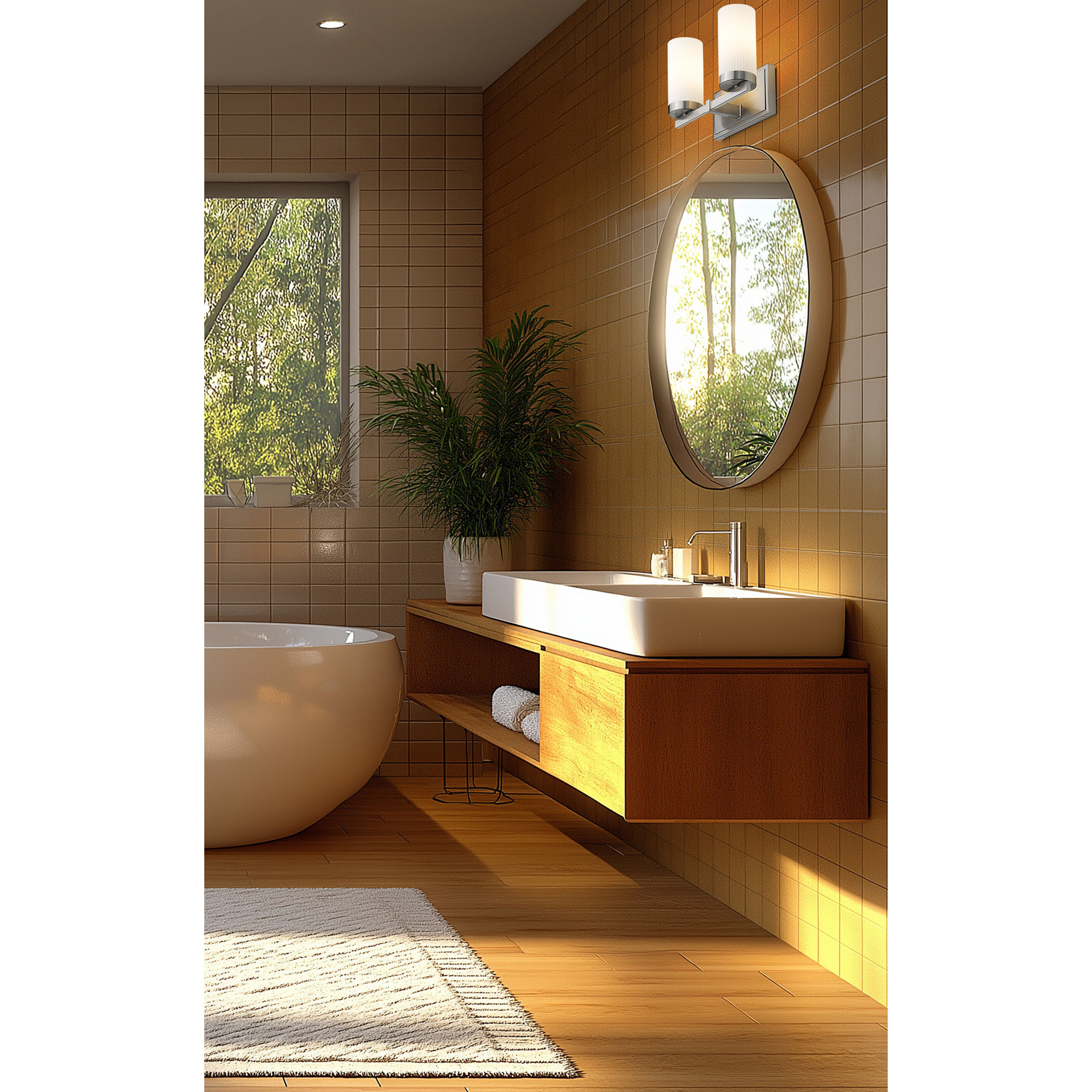 Danica 2 Light 11.75 inch Brushed Nickel Bath Vanity Light Wall Light