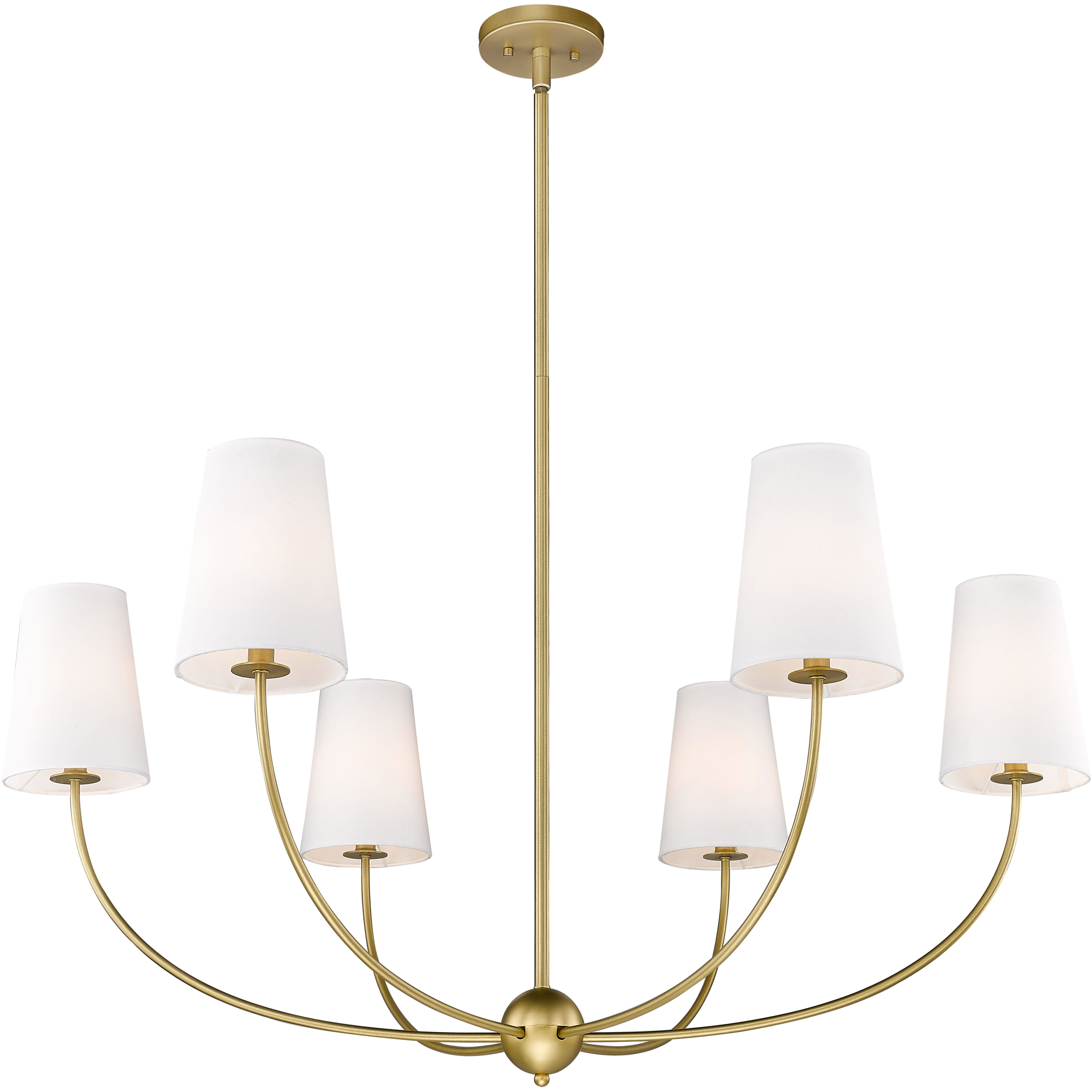Shannon 6 Light 42 inch Rubbed Brass Chandelier Ceiling Light
