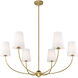 Shannon 6 Light 42 inch Rubbed Brass Chandelier Ceiling Light