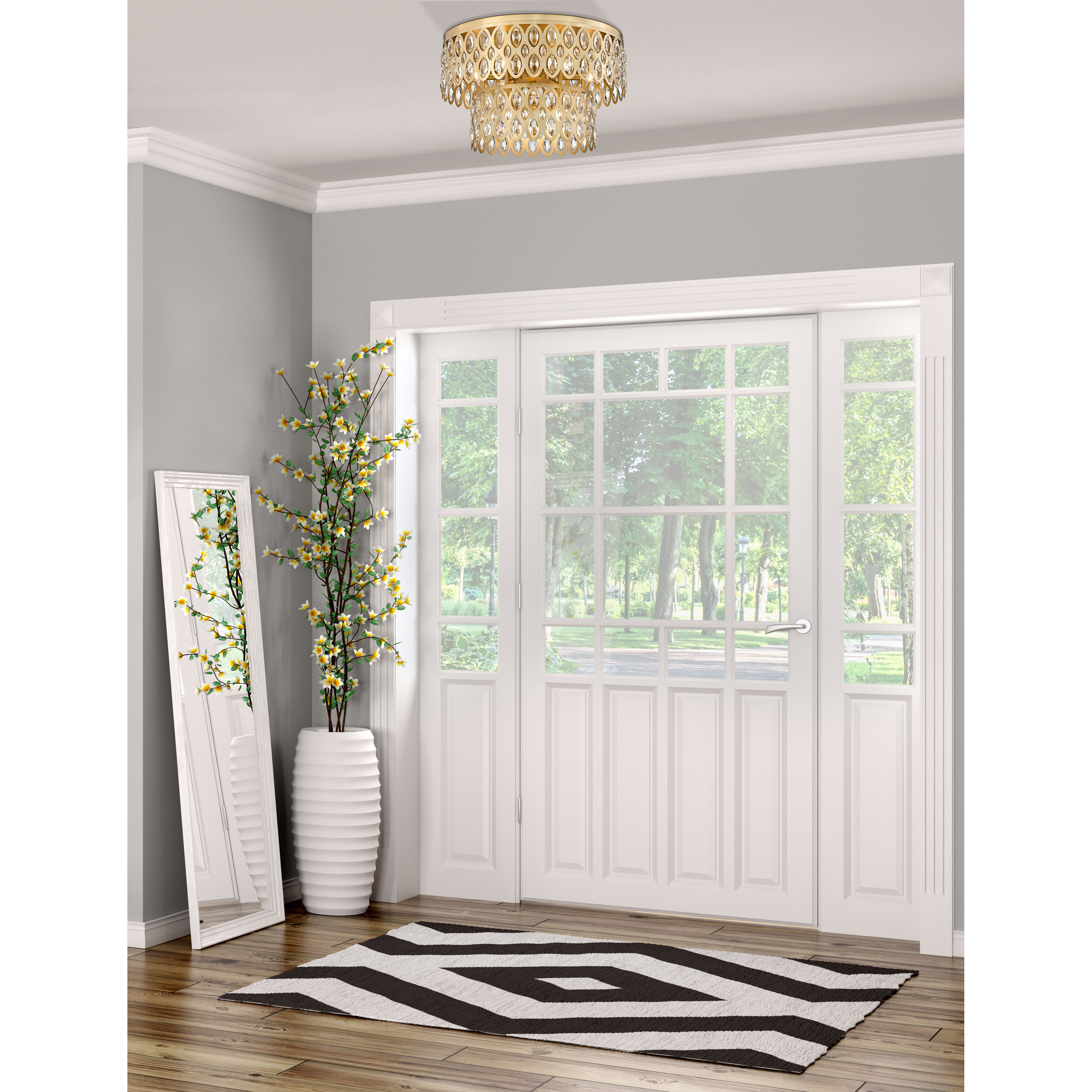 Dealey 9 Light 20 inch Heirloom Brass Flush Mount Ceiling Light