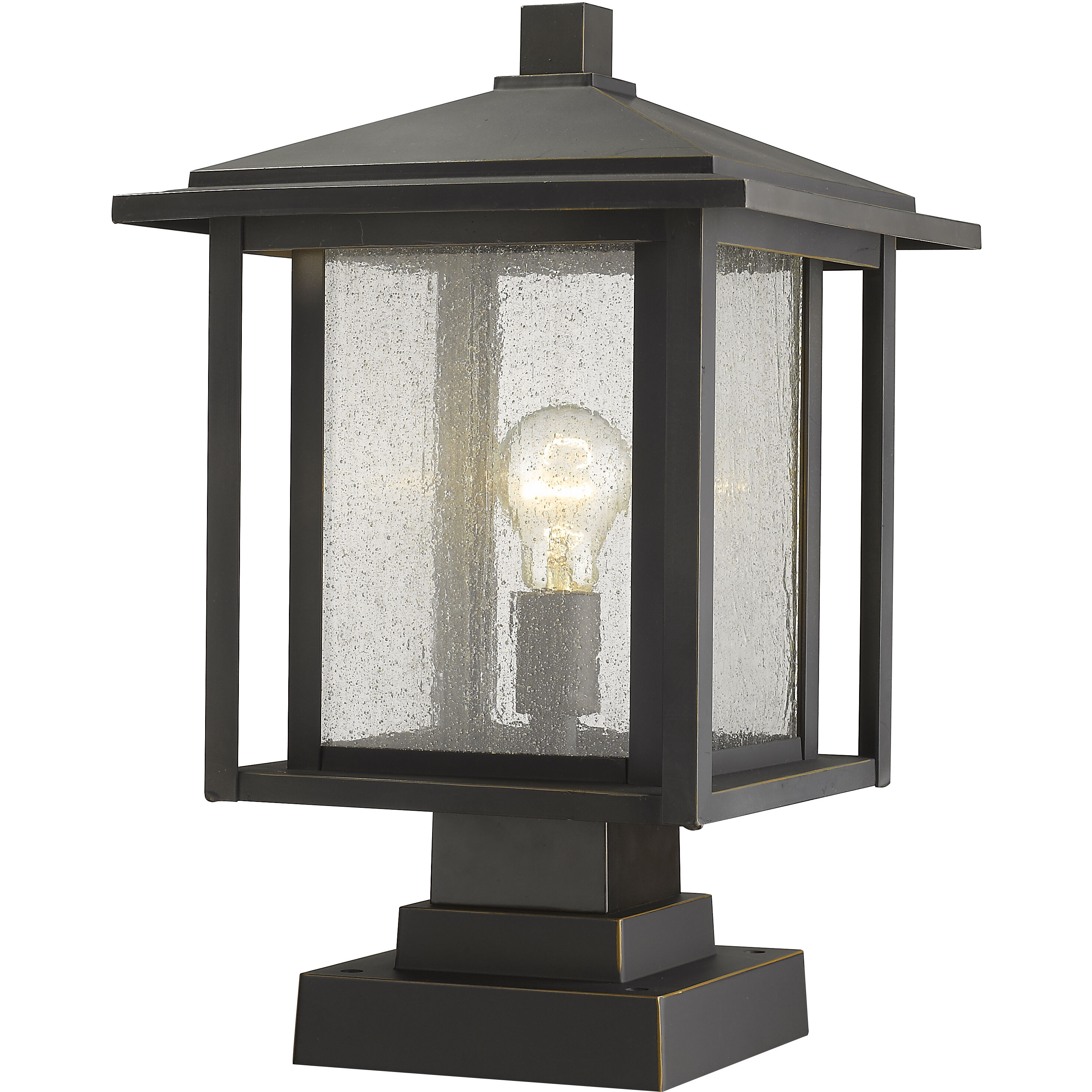 Aspen 1 Light 17.5 inch Oil Rubbed Bronze Outdoor Pier Mounted Fixture